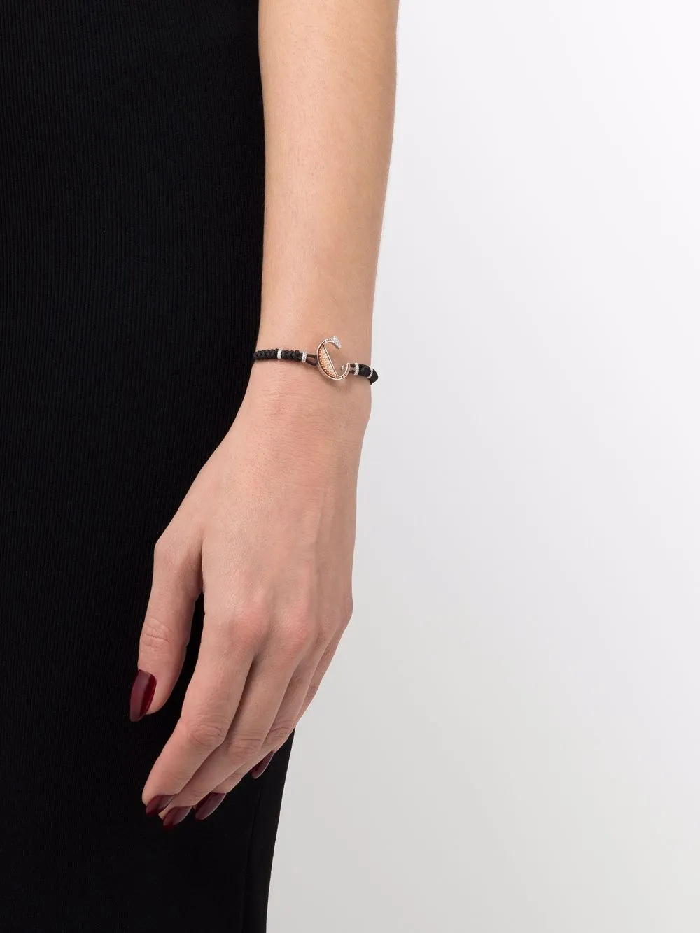 фото Sicis jewels браслет alphabet c из белого золота с бриллиантами