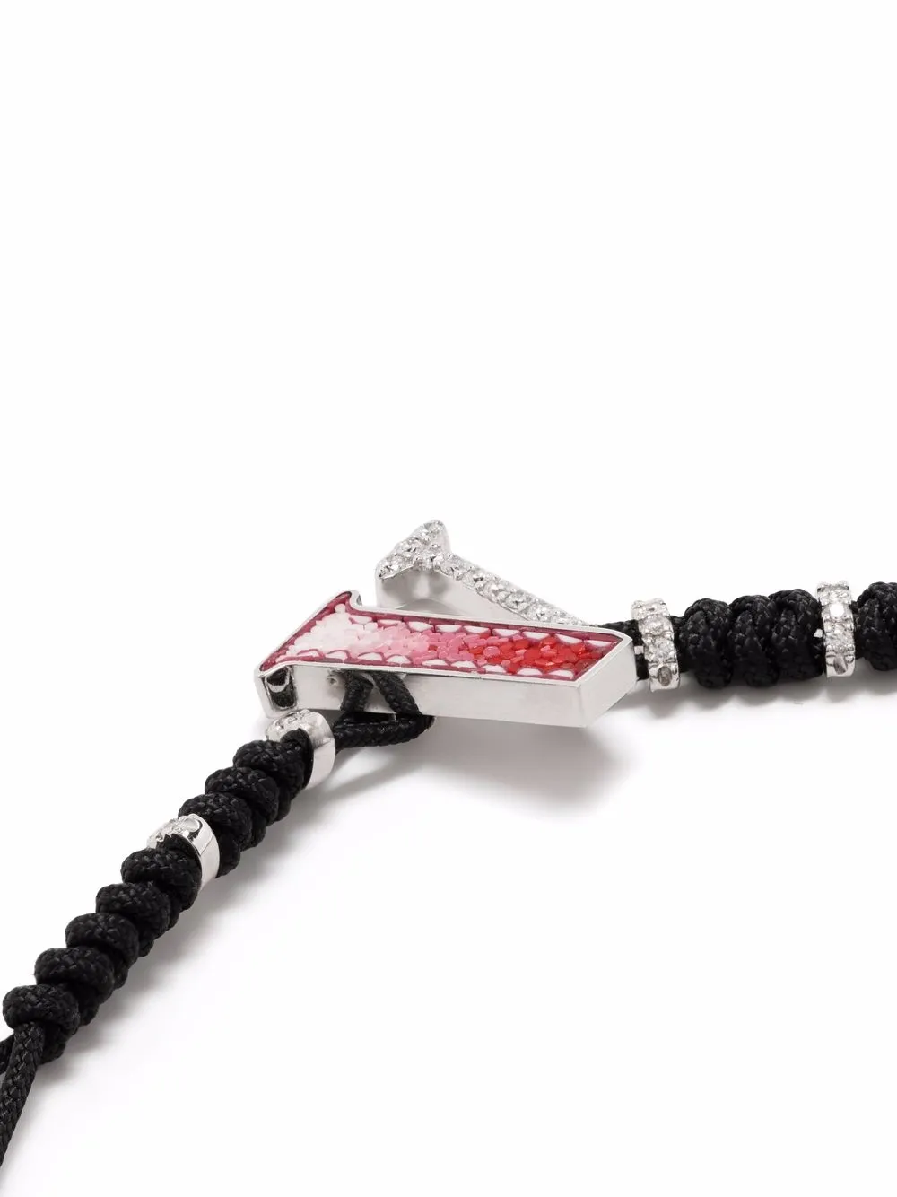 фото Sicis jewels браслет alphabet v из белого золота с бриллиантами