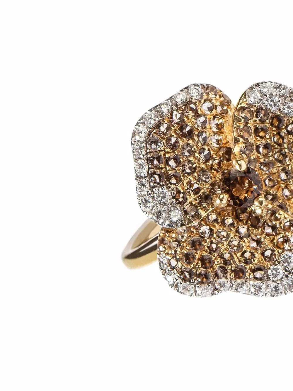 фото As29 кольцо bloom из желтого золота с кварцем