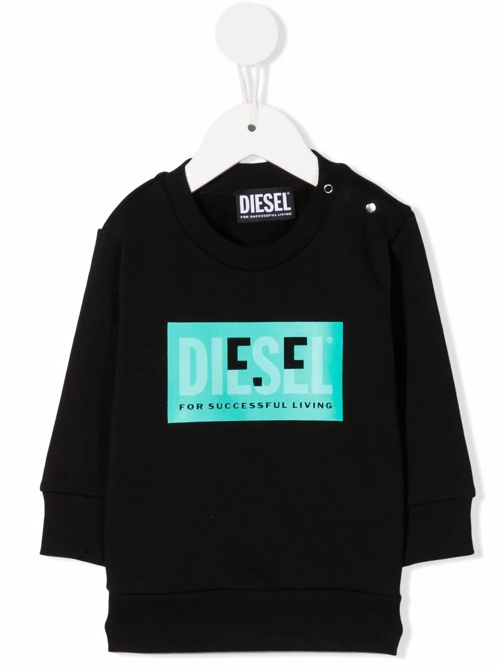 Diesel Kids sudadera con logo estampado - Negro