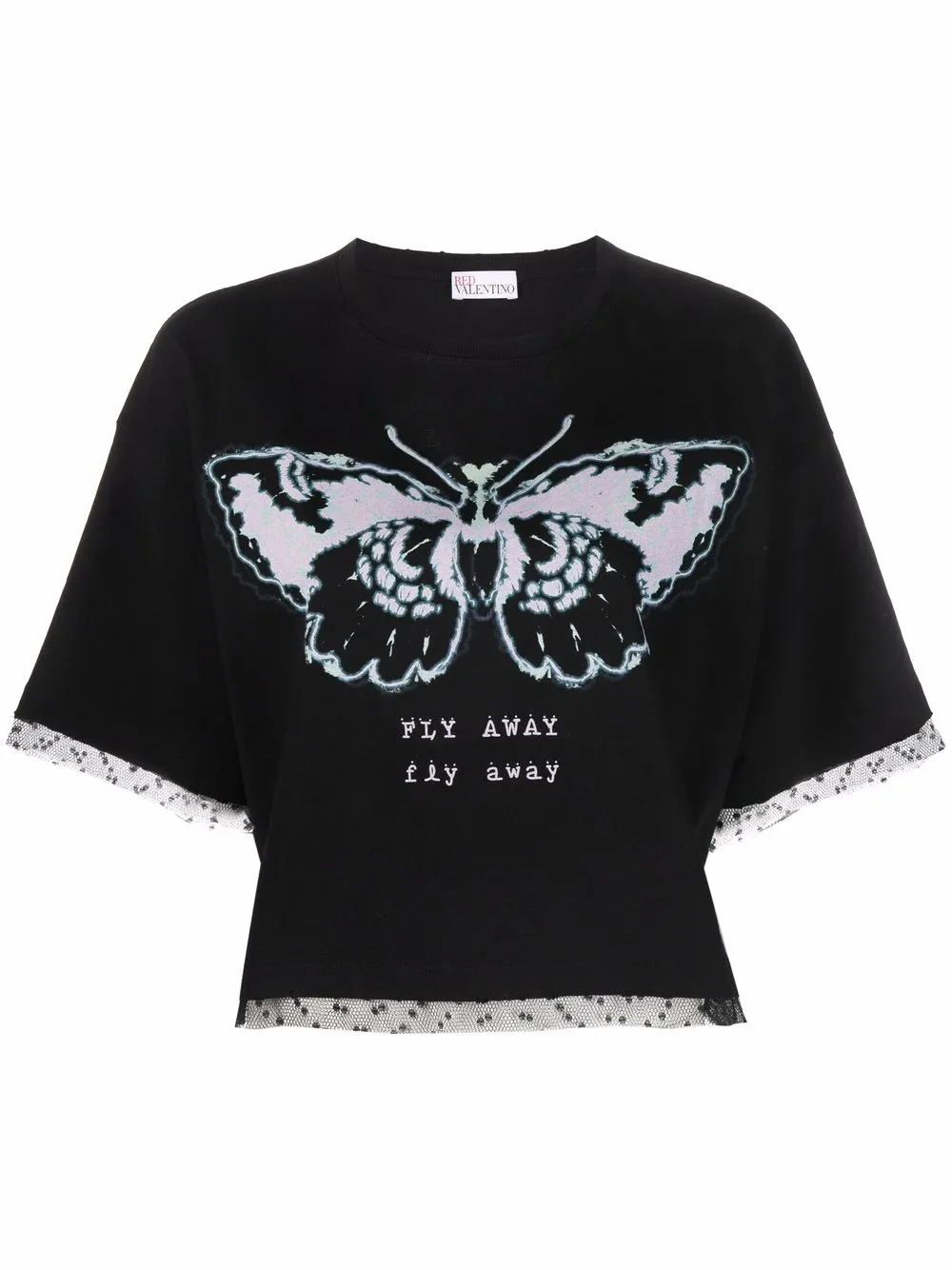 фото Red valentino укороченная футболка с принтом