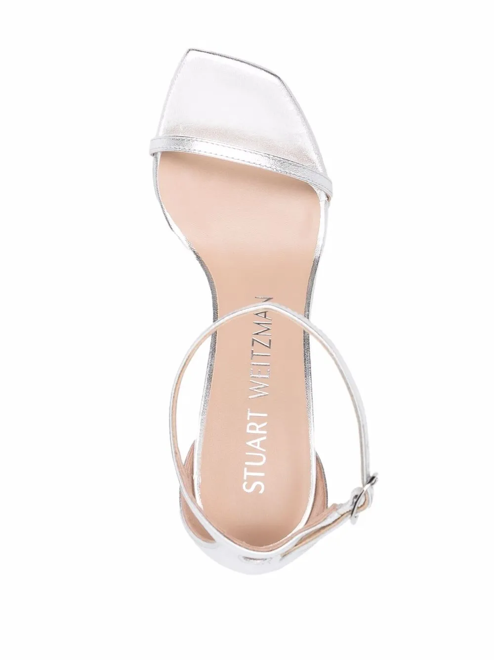 фото Stuart weitzman босоножки nudist curve 100 с эффектом металлик
