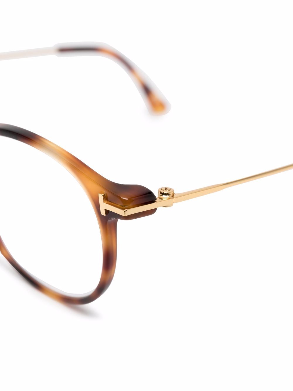 TOM FORD Eyewear Tortoiseshell Round Frame Glasses Farfetch