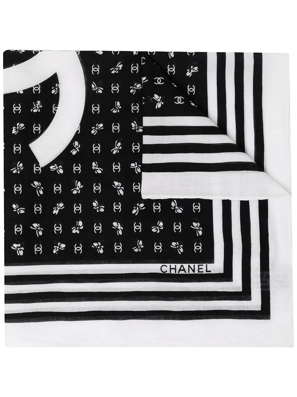 фото Chanel pre-owned шелковый платок 1990-х годов с логотипом cc