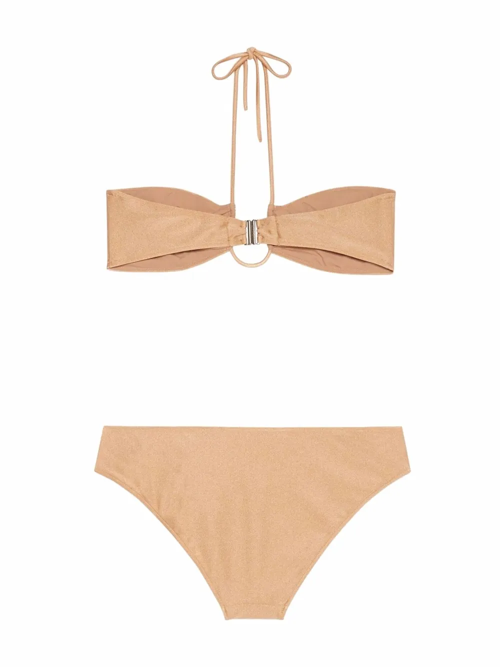 Gucci Sparkling Jersey Bikini With Double G In Beige Modesens