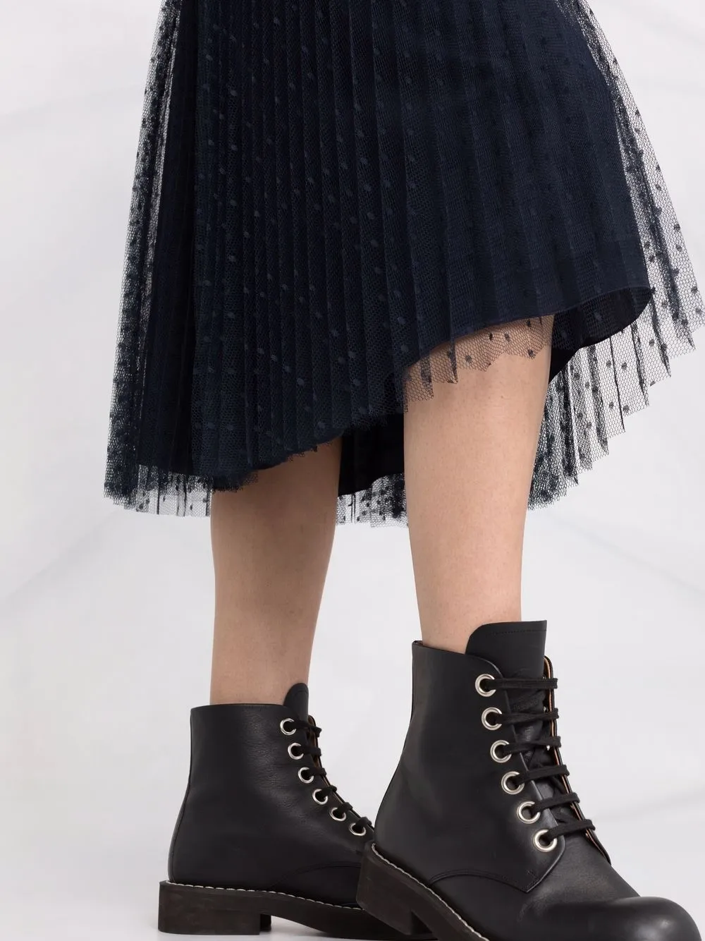 фото Red valentino плиссированная юбка из тюля пуэн-деспри