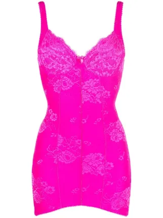 Balenciaga Floral Jacquard Lingerie Minidress Pink Farfetch