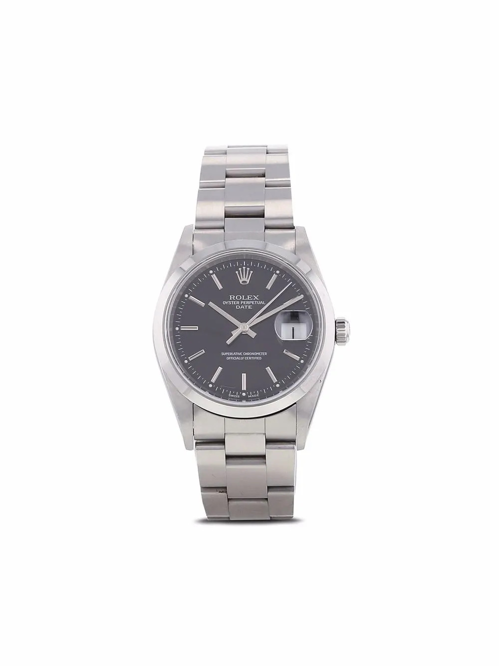 фото Rolex наручные часы oyster perpetual date pre-owned 34 мм 2002-го года