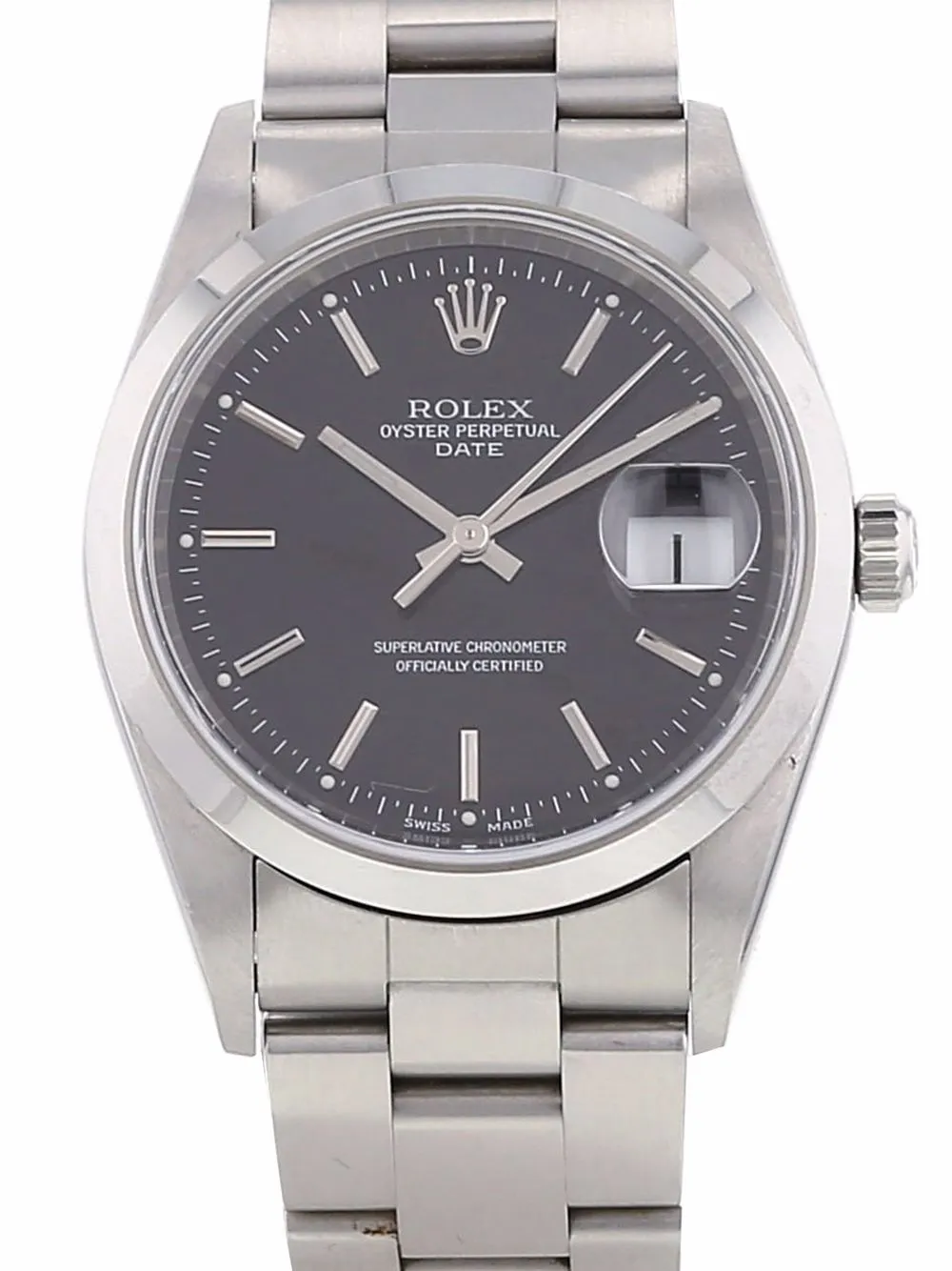 фото Rolex наручные часы oyster perpetual date pre-owned 34 мм 2002-го года