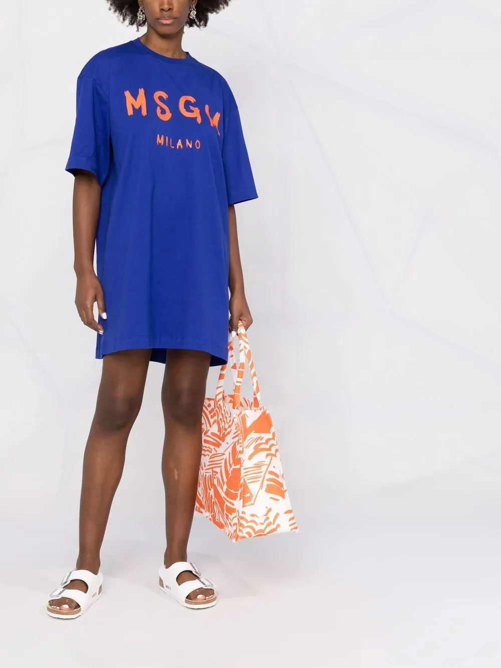 фото Msgm платье-футболка с логотипом