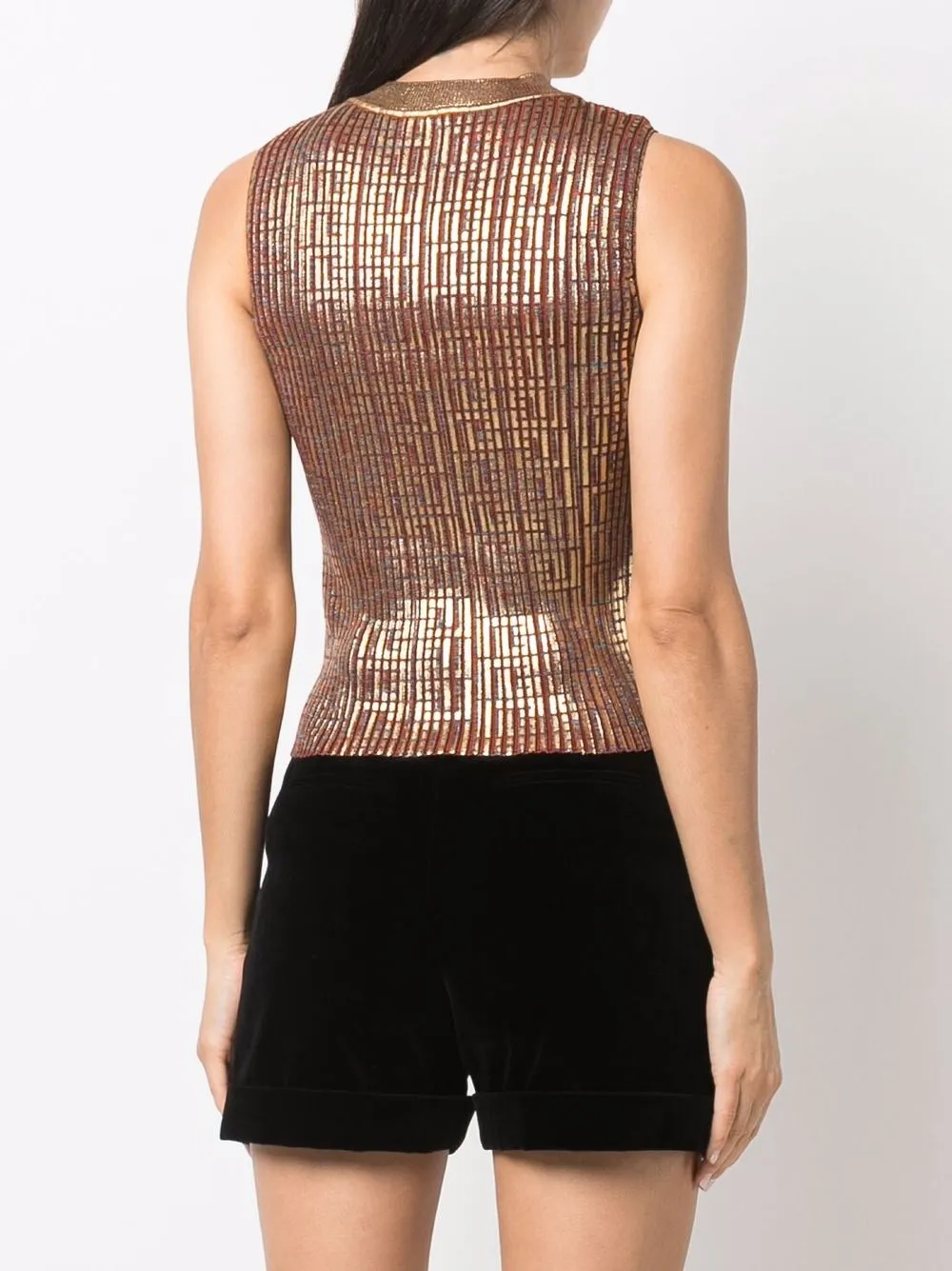 фото Balmain топ с эффектом металлик