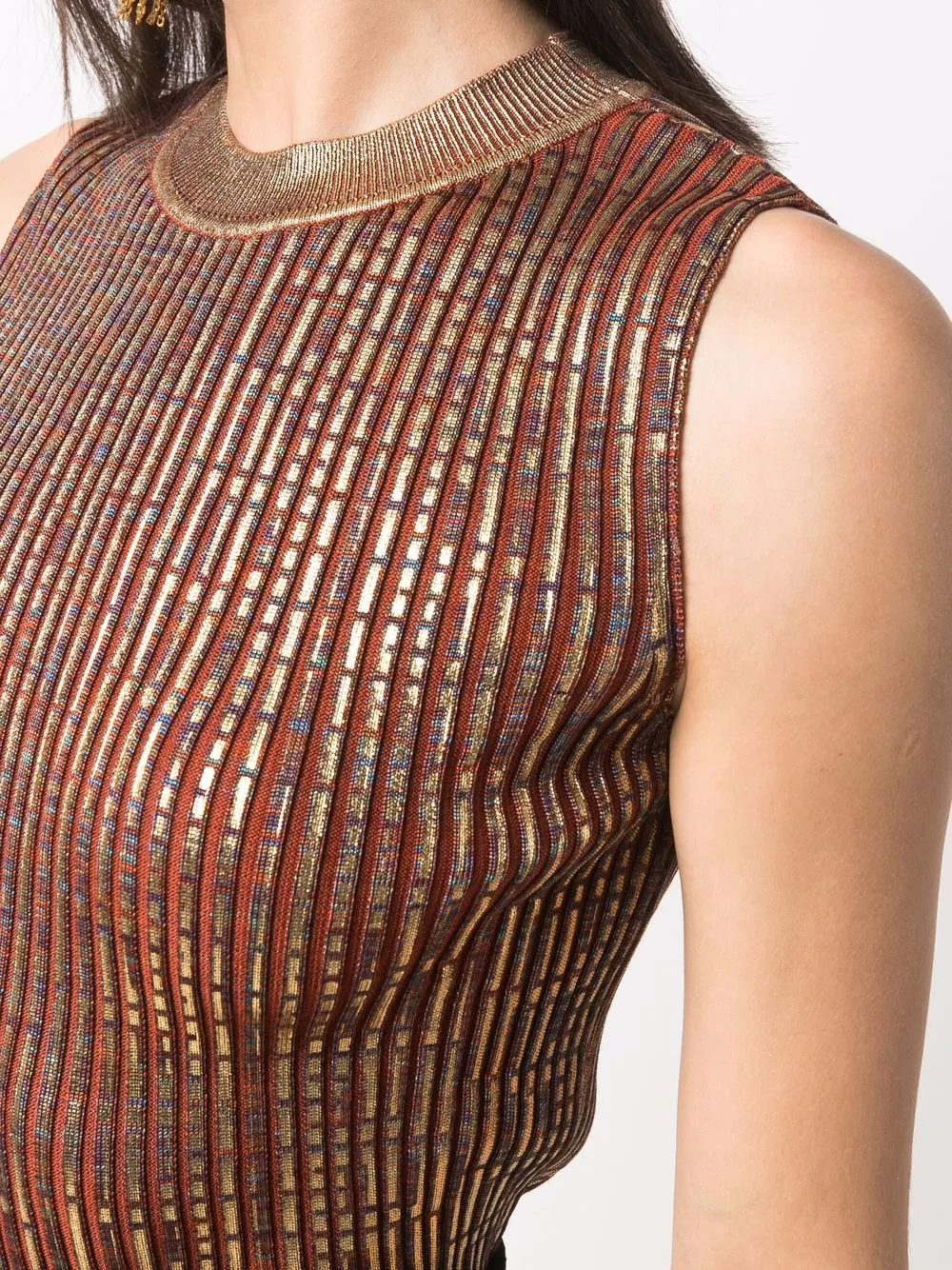 фото Balmain топ с эффектом металлик