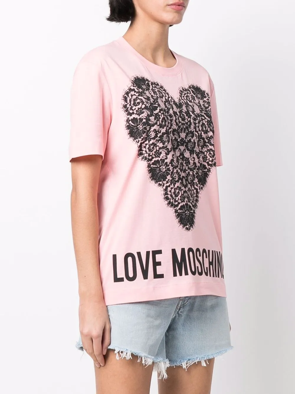 фото Love moschino футболка с графичным принтом