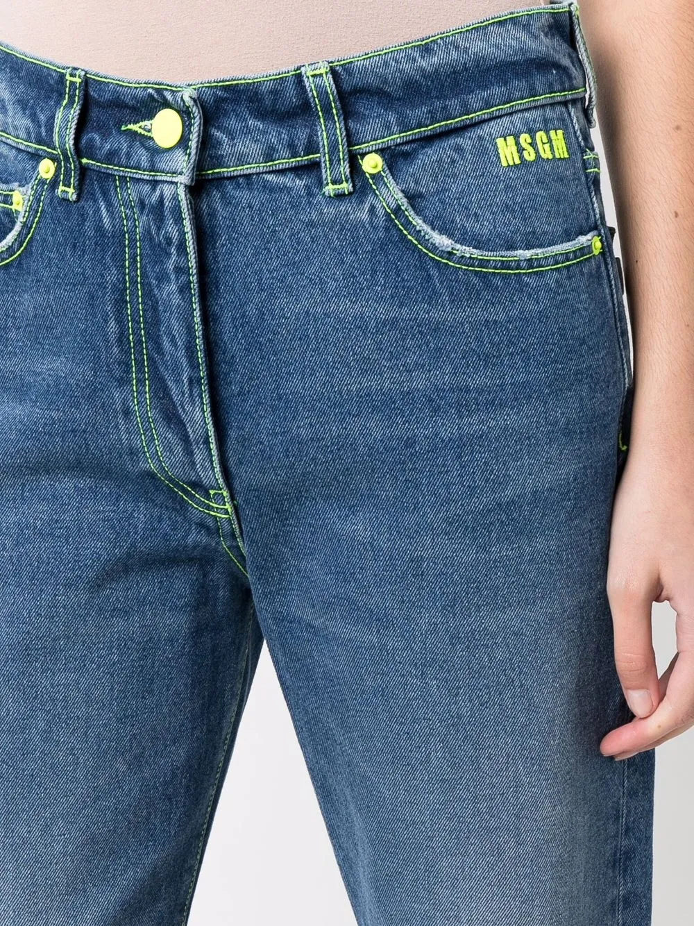 фото Msgm джинсы кроя слим с контрастной строчкой