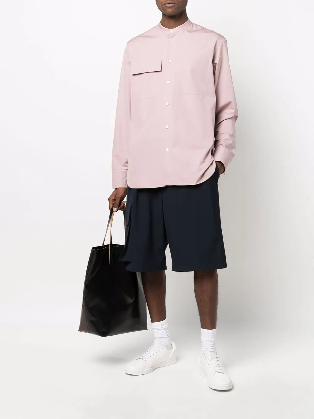 фото Jil sander рубашка с воротником-стойкой