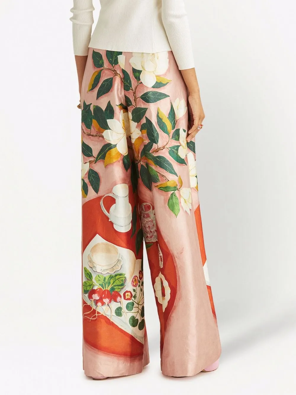 фото Oscar de la renta широкие брюки с цветочным принтом