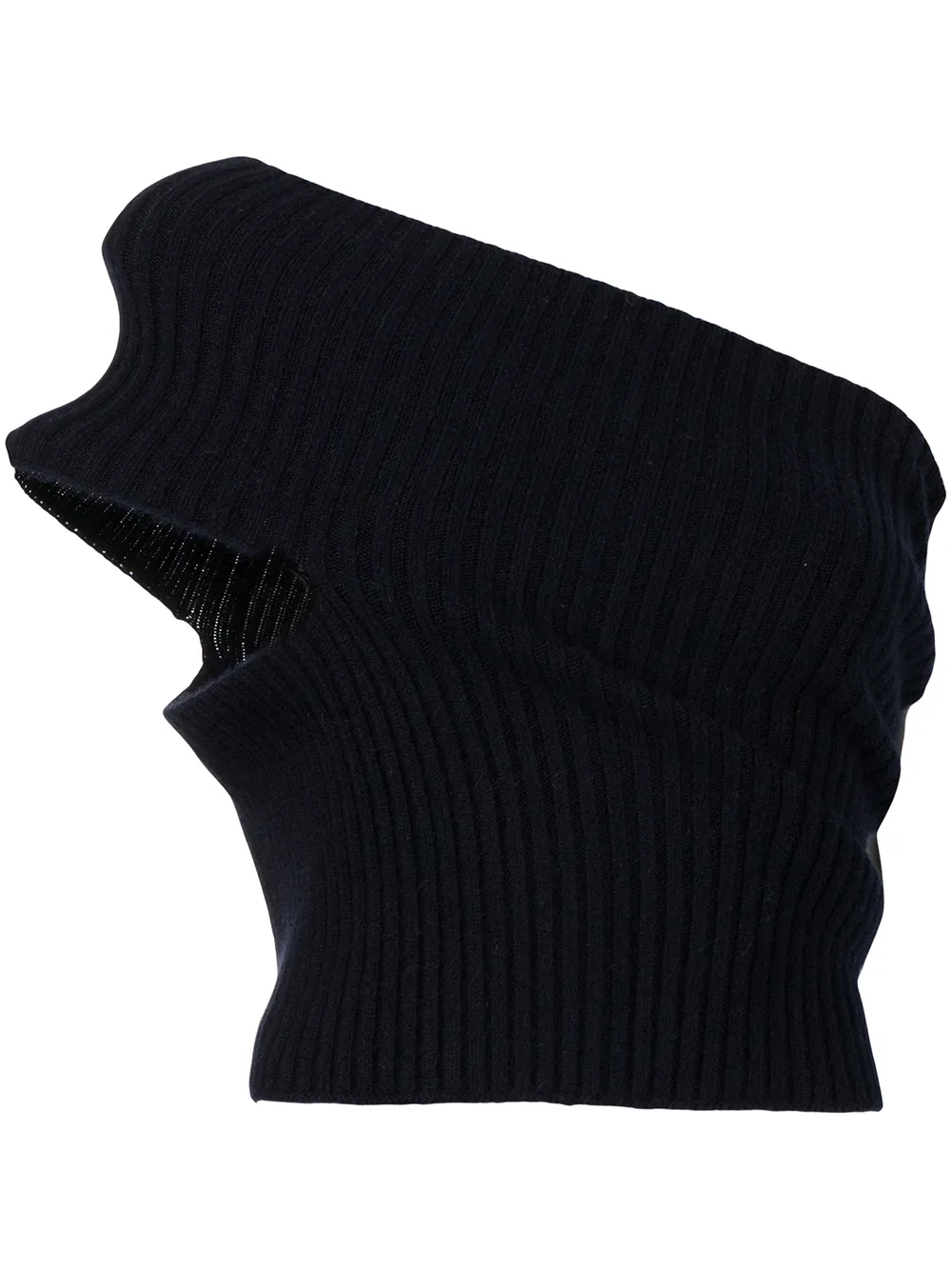 extreme cashmere ribbed one-shoulder top - Black