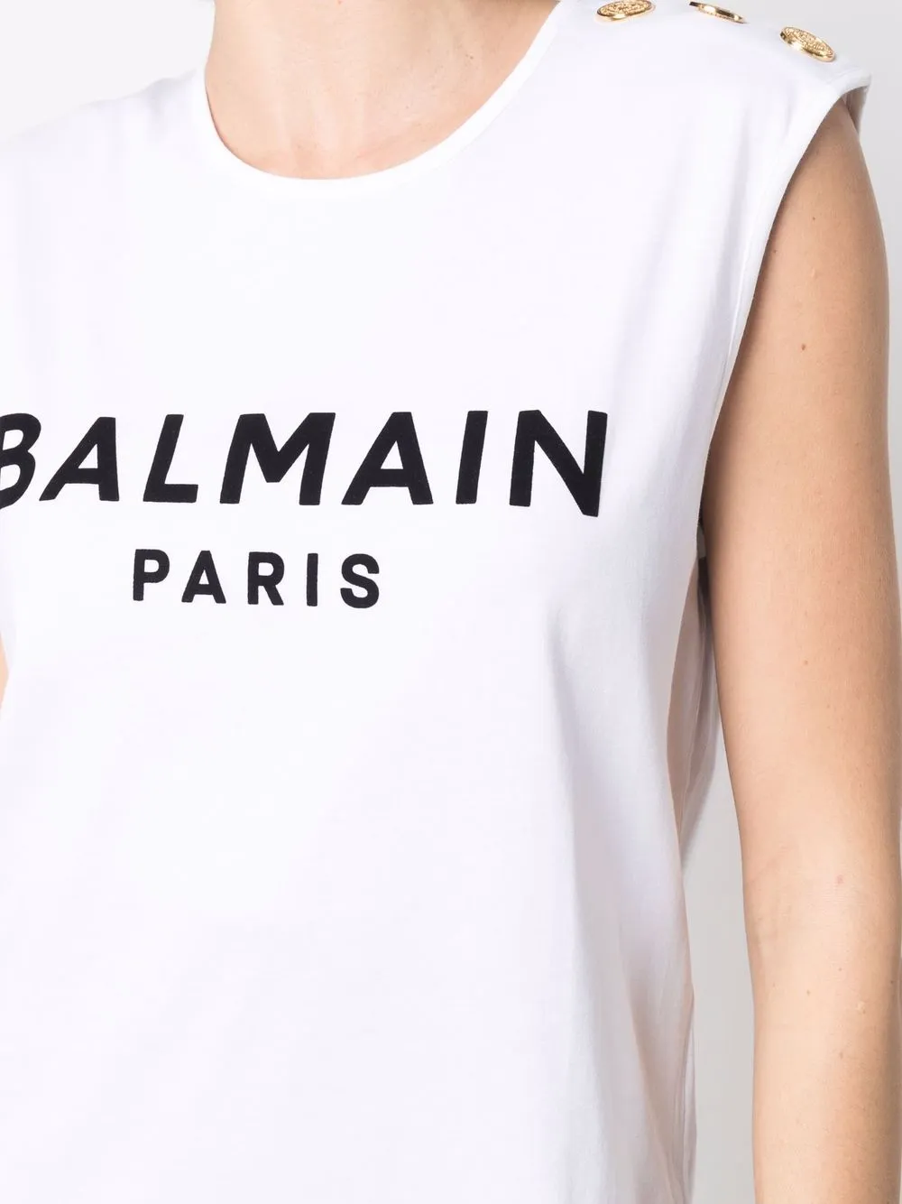 фото Balmain топ без рукавов с пуговицами