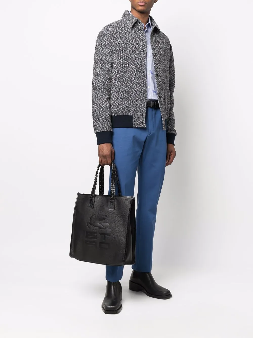 фото Etro сумка-тоут с плетеным ремнем