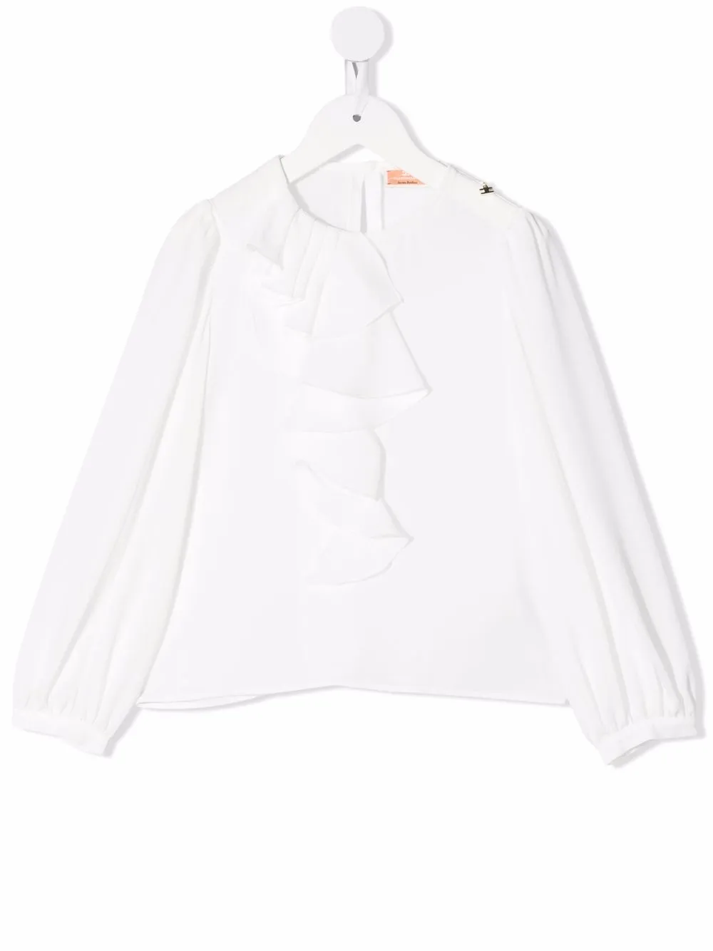 Elisabetta Franchi La Mia Bambina blusa con volantes - Blanco