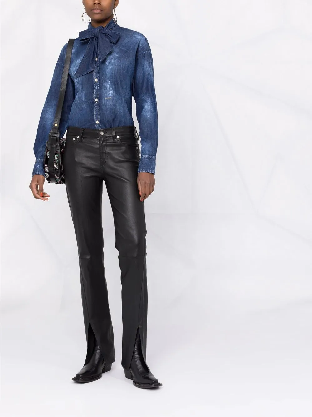 Dsquared2 Pussy Bow Denim Shirt Farfetch