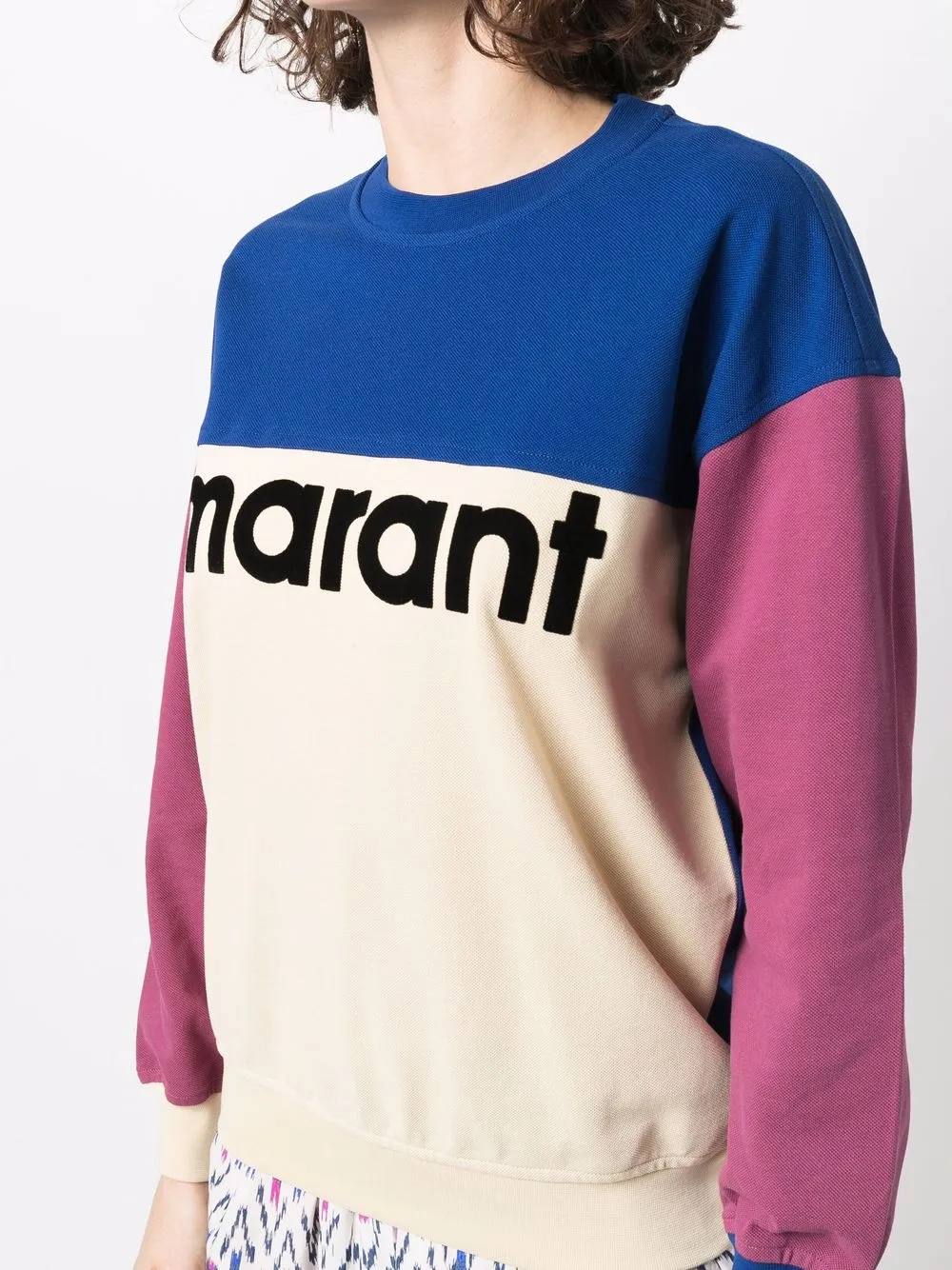 фото Isabel marant étoile толстовка в стиле колор-блок с логотипом