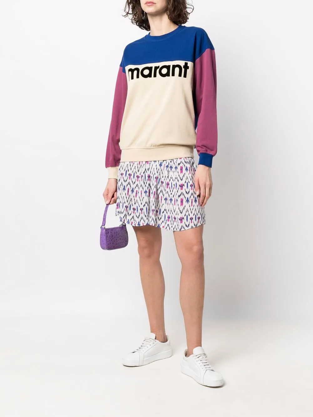 фото Isabel marant étoile толстовка в стиле колор-блок с логотипом