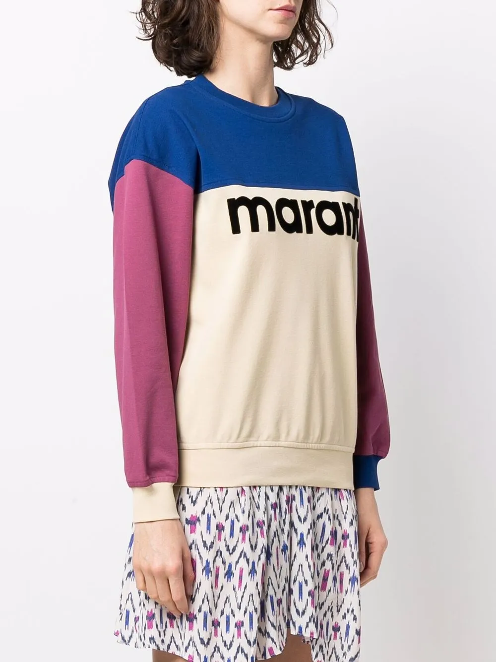 фото Isabel marant étoile толстовка в стиле колор-блок с логотипом