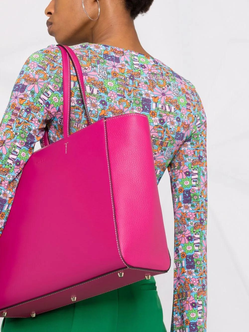 фото Furla сумка-тоут с тисненым логотипом