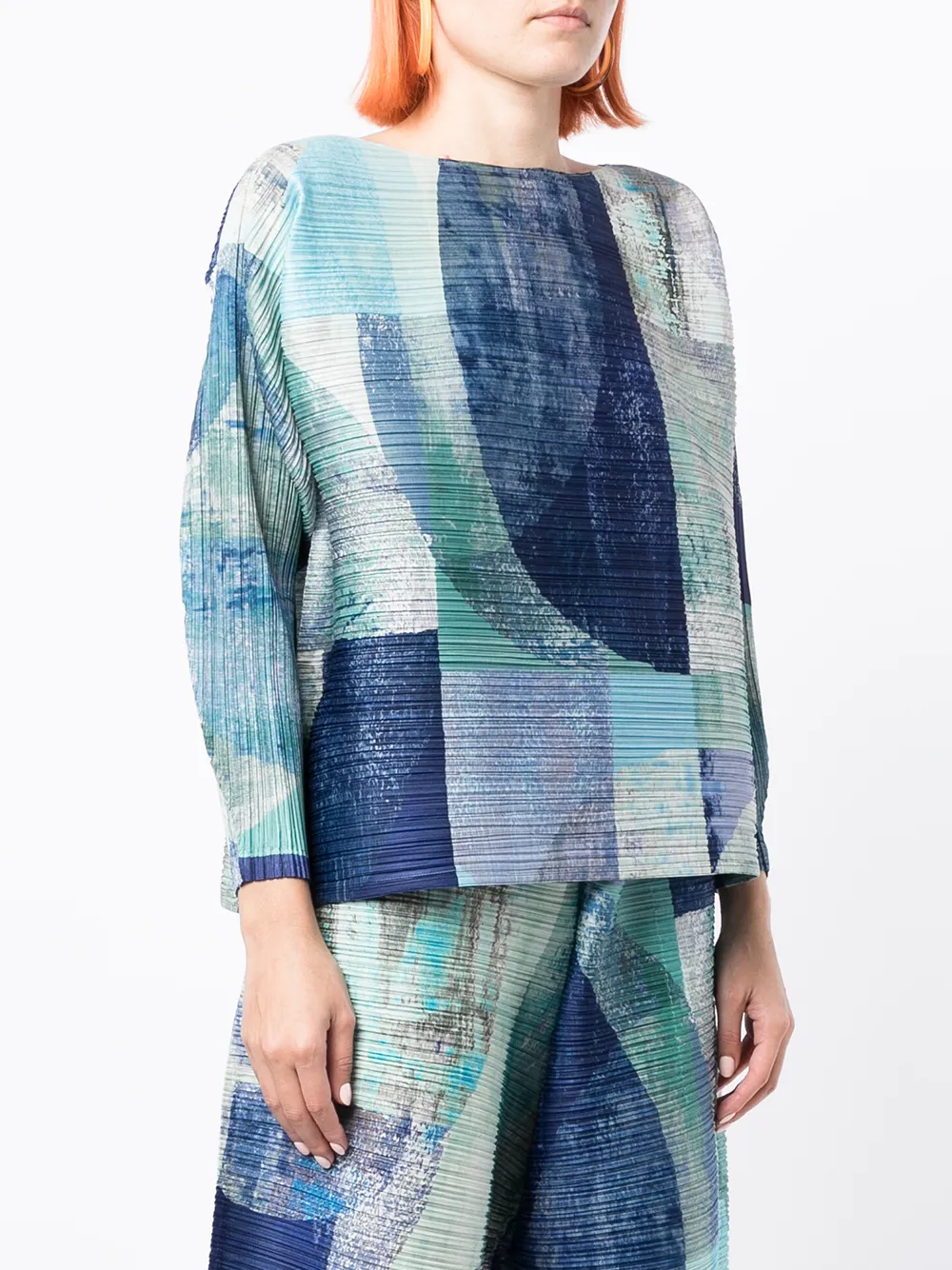 фото Pleats please issey miyake плиссированный топ с геометричным принтом