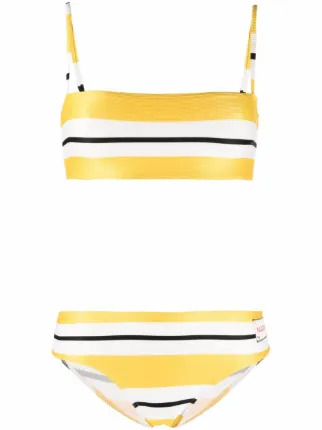 Marni Striped Ribbed Bikini Set Farfetch