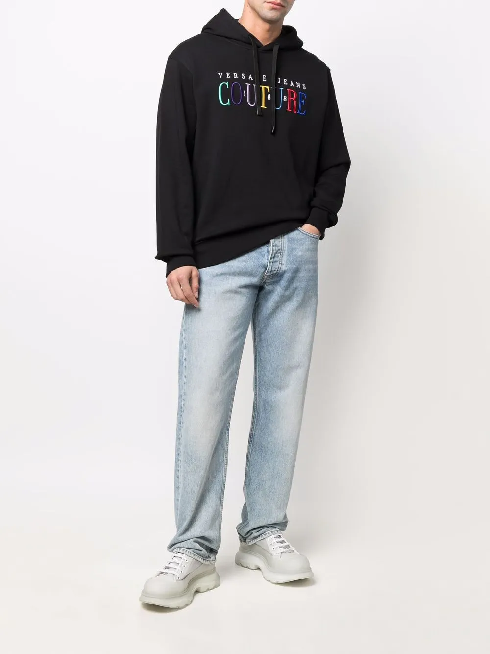 фото Versace jeans couture худи с вышитым логотипом