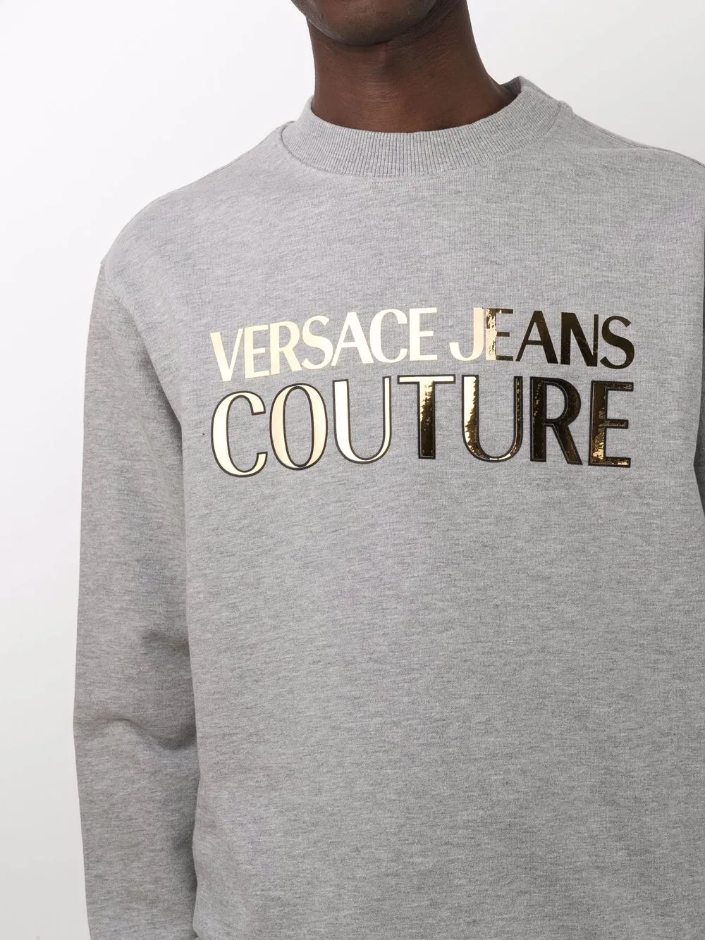 фото Versace jeans couture толстовка с логотипом металлик