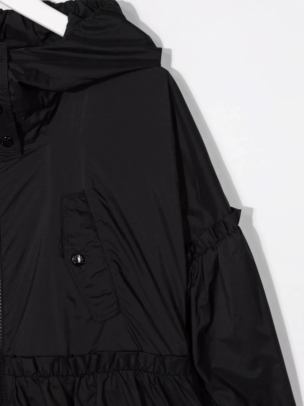 фото Moncler enfant парка с капюшоном и оборками