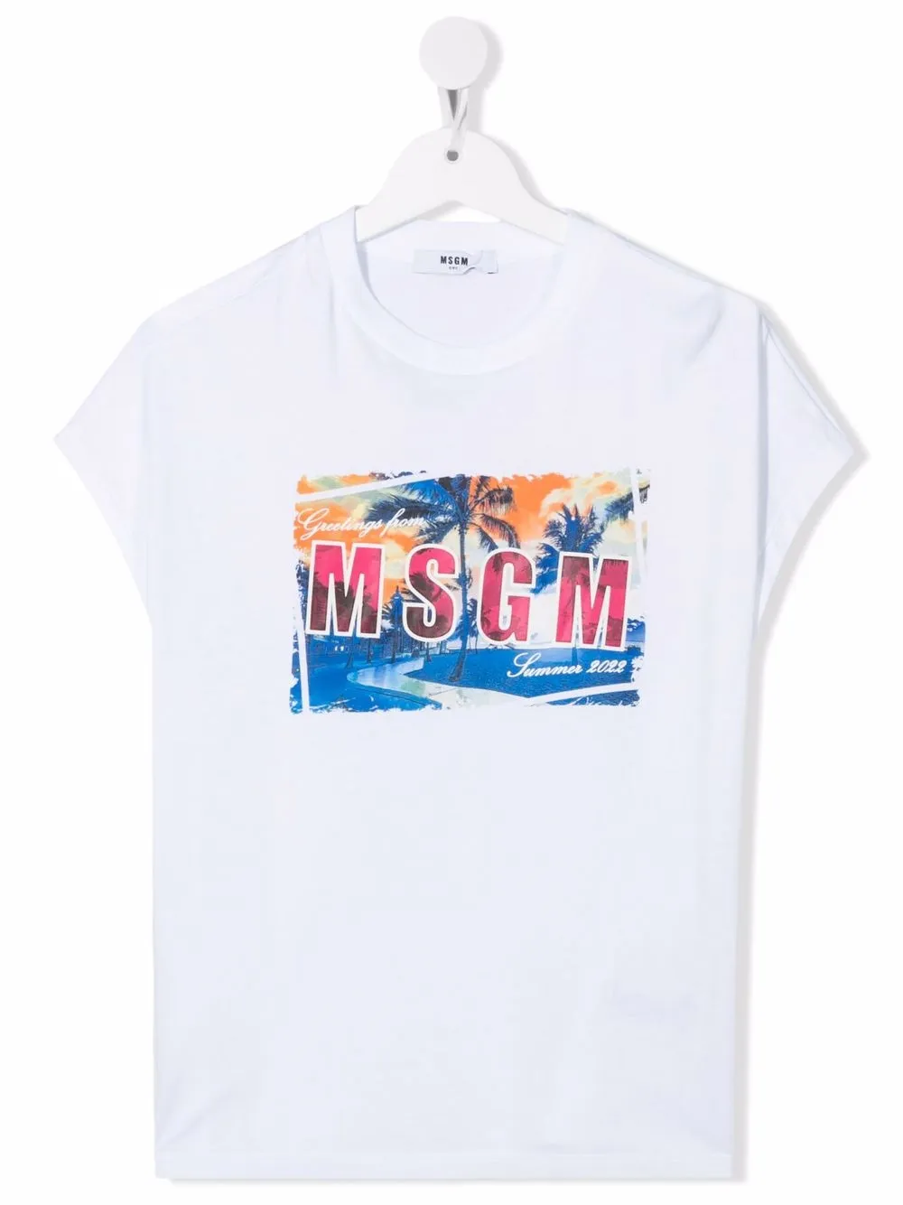 фото Msgm kids футболка с логотипом