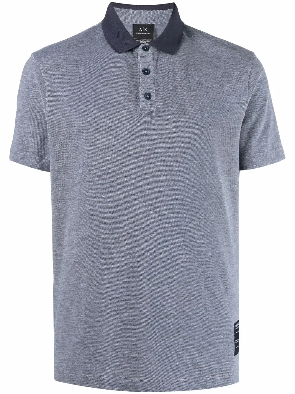 Armani Exchange playera tipo polo con cuello en contraste - Azul