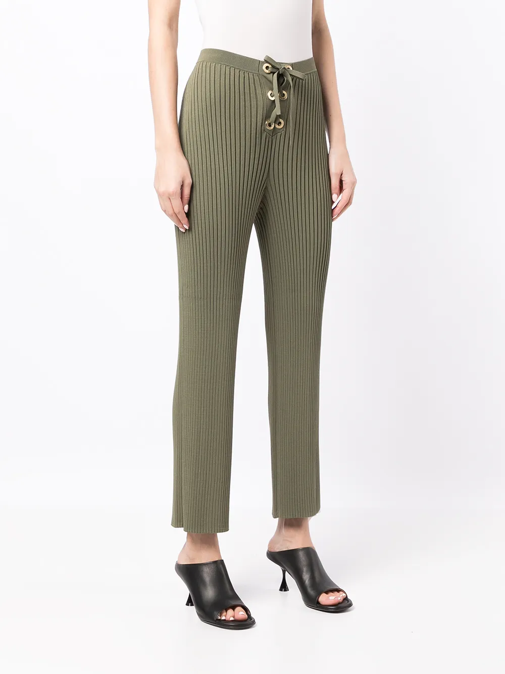 фото Dion lee брюки в рубчик с люверсами