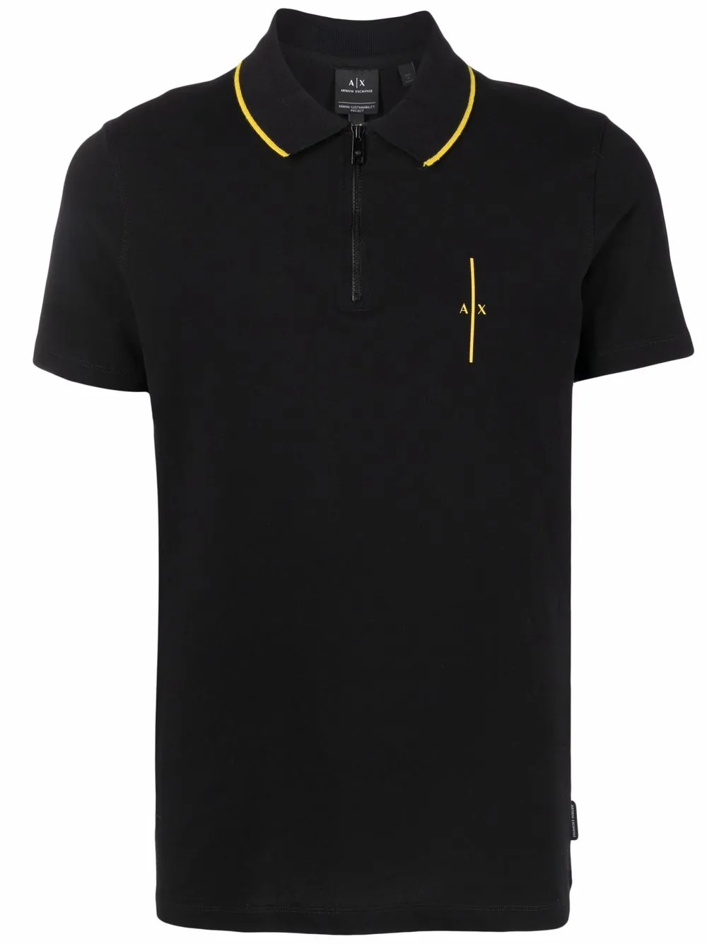 Armani Exchange logo-motif polo shirt - Black