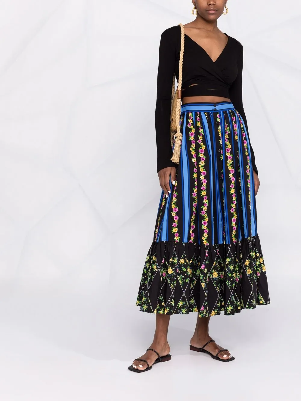 фото Msgm юбка макси с цветочным принтом