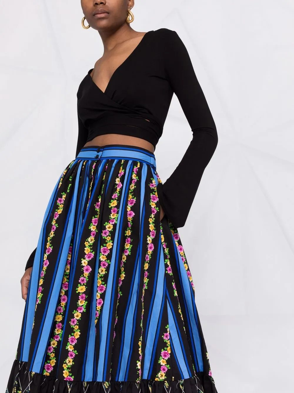 фото Msgm юбка макси с цветочным принтом