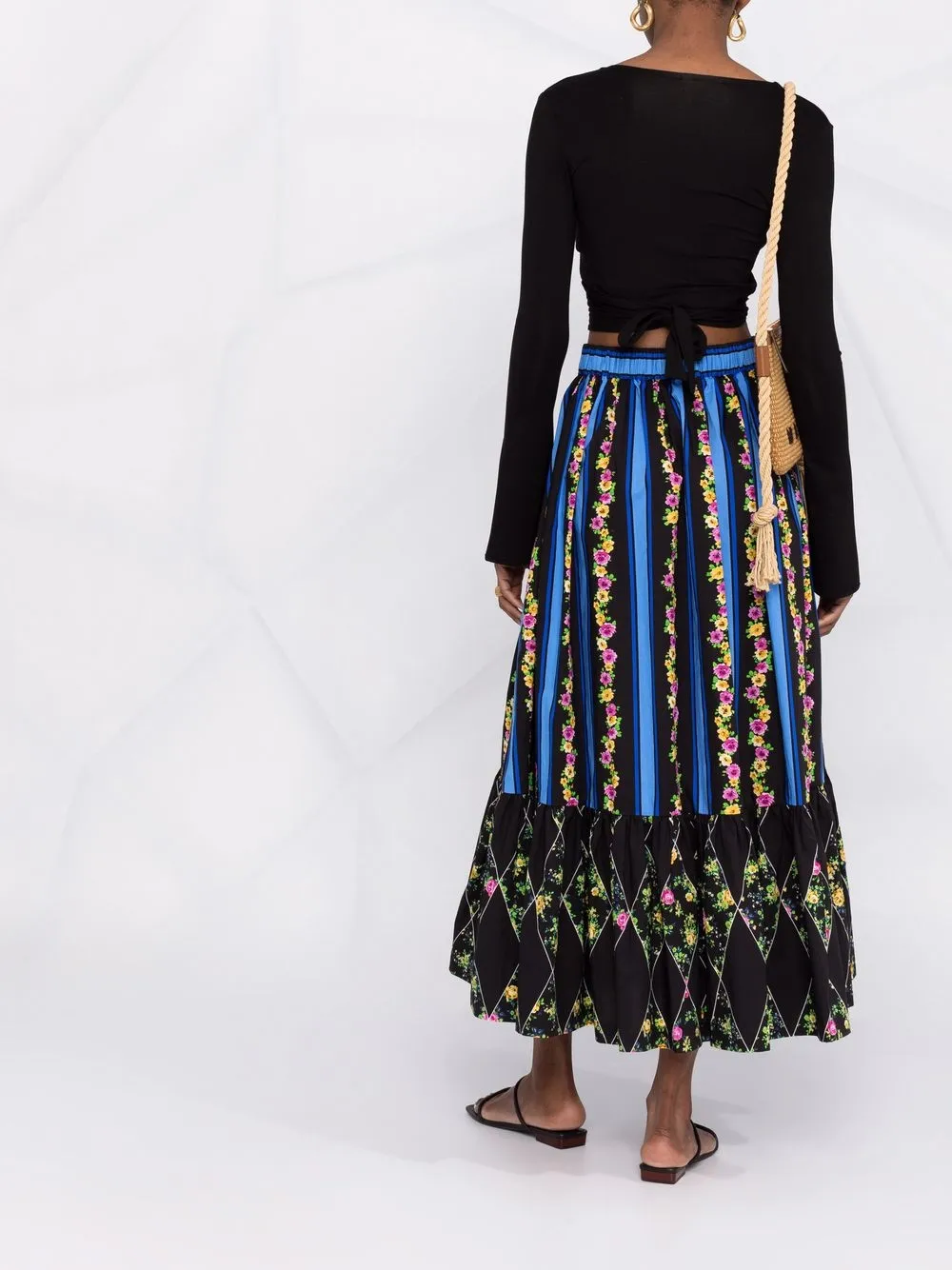 фото Msgm юбка макси с цветочным принтом
