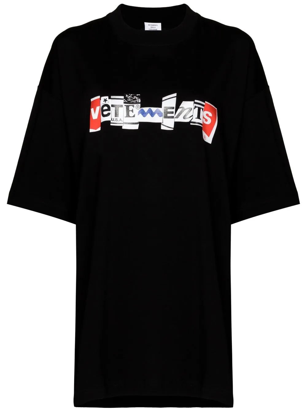 VETEMENTS logo-print cotton T-shirt - Black