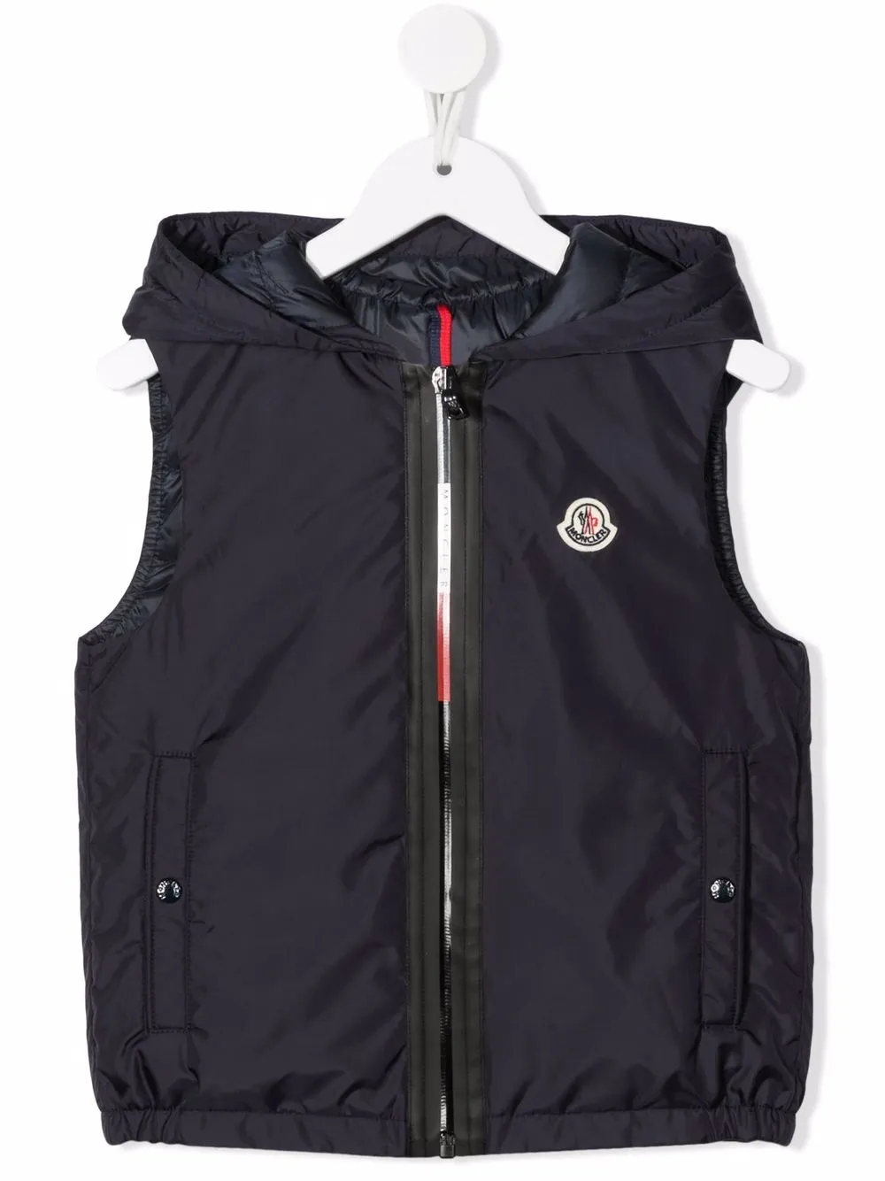 Moncler Enfant chaleco con parche del logo - Azul