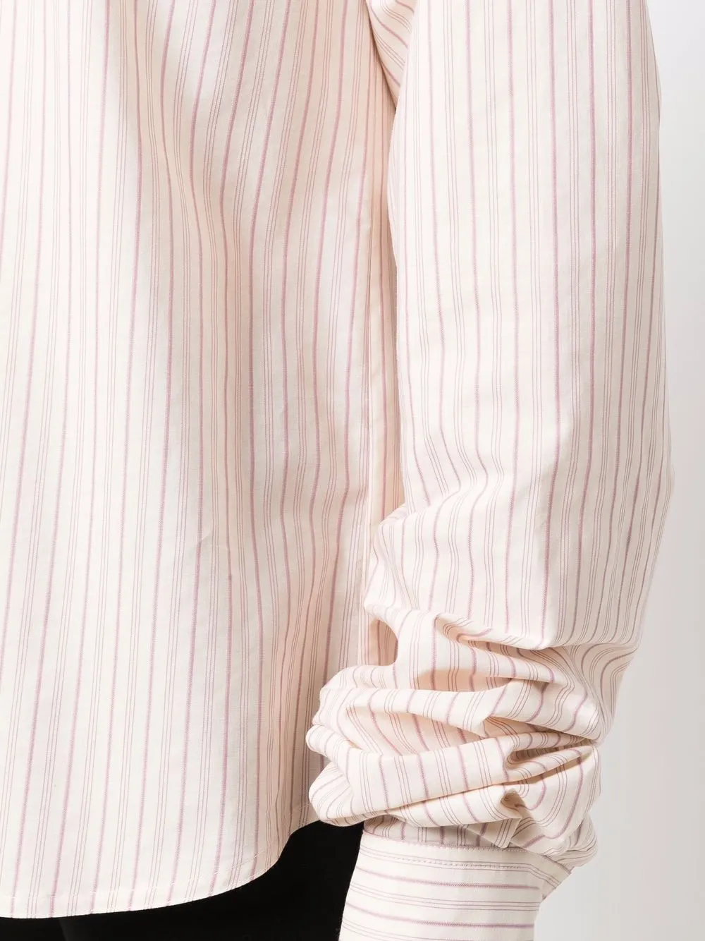 фото Mm6 maison margiela полосатая рубашка с удлиненными рукавами