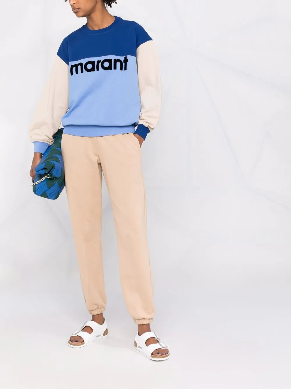 фото Isabel marant étoile толстовка в стиле колор-блок с логотипом