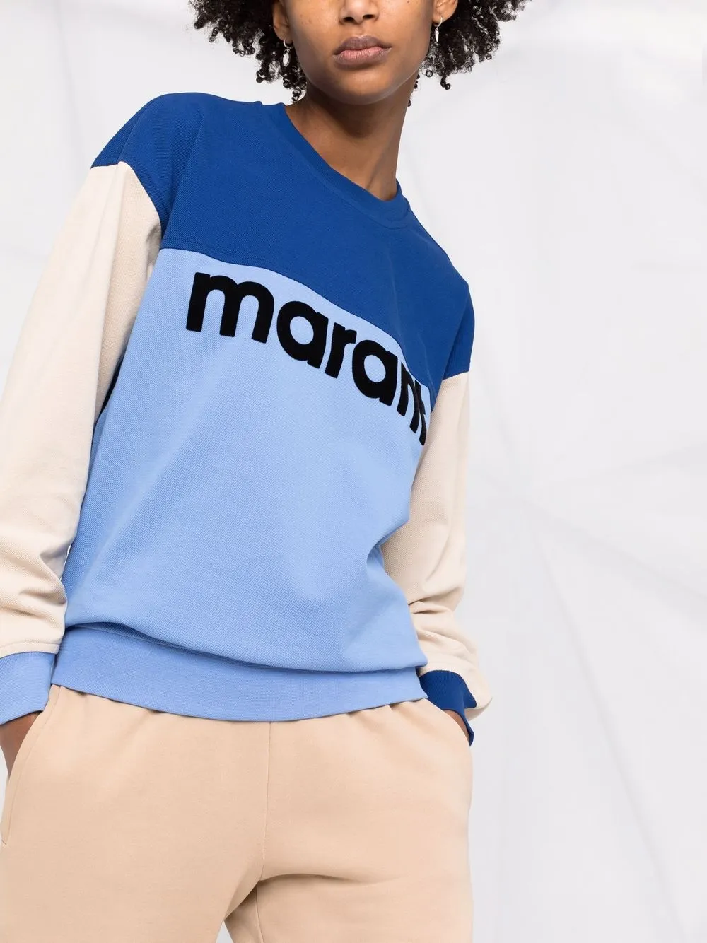 фото Isabel marant étoile толстовка в стиле колор-блок с логотипом