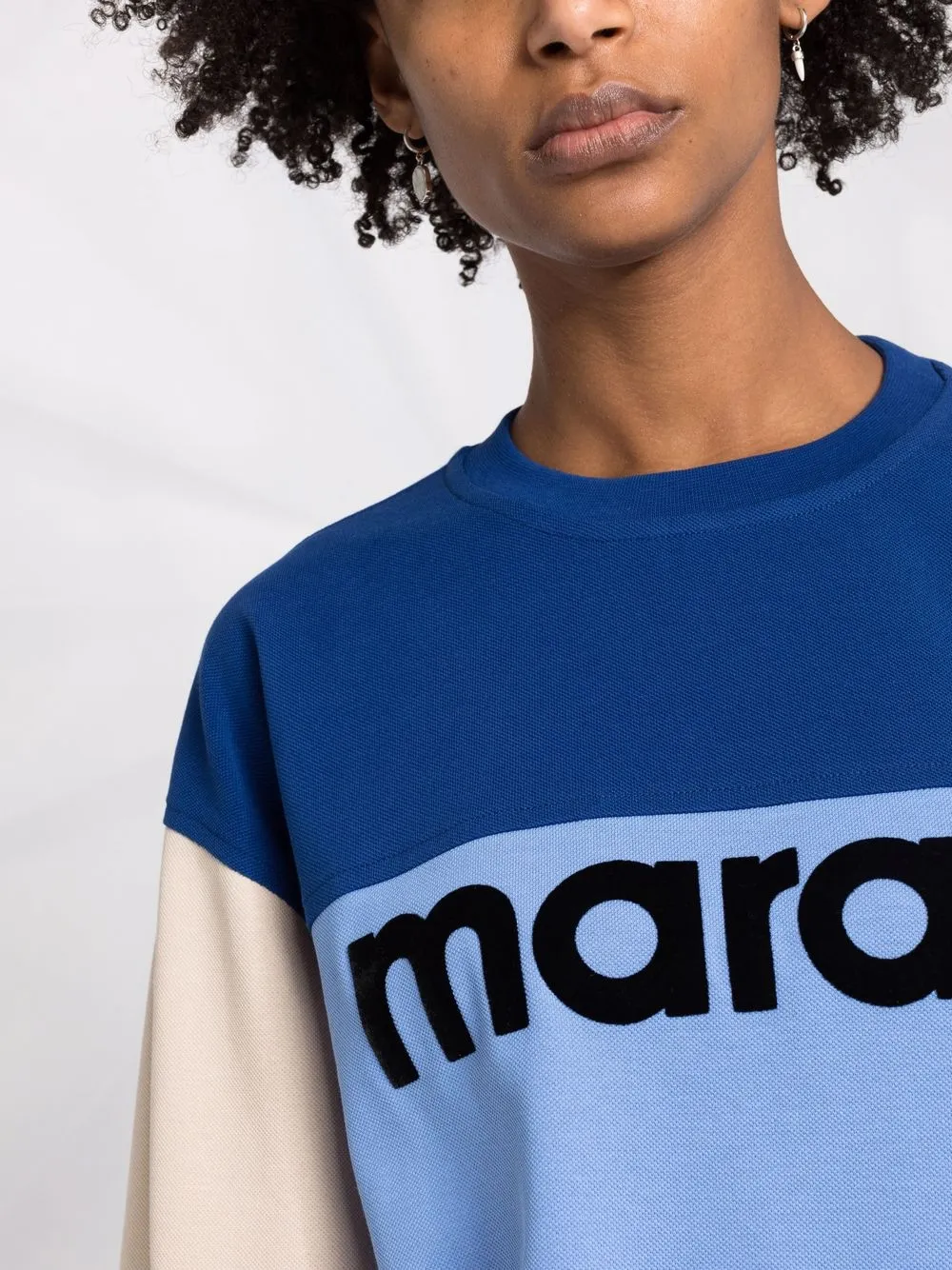 фото Isabel marant étoile толстовка в стиле колор-блок с логотипом
