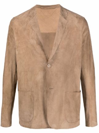 Salvatore Santoro Suede Leather Single Breasted Blazer Farfetch