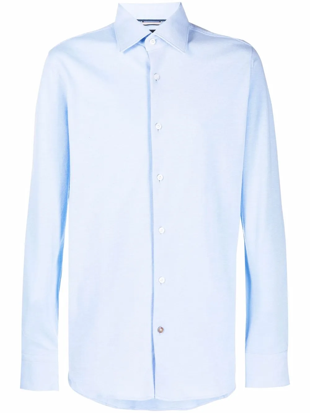 BOSS pointed-collar cotton shirt - Blue