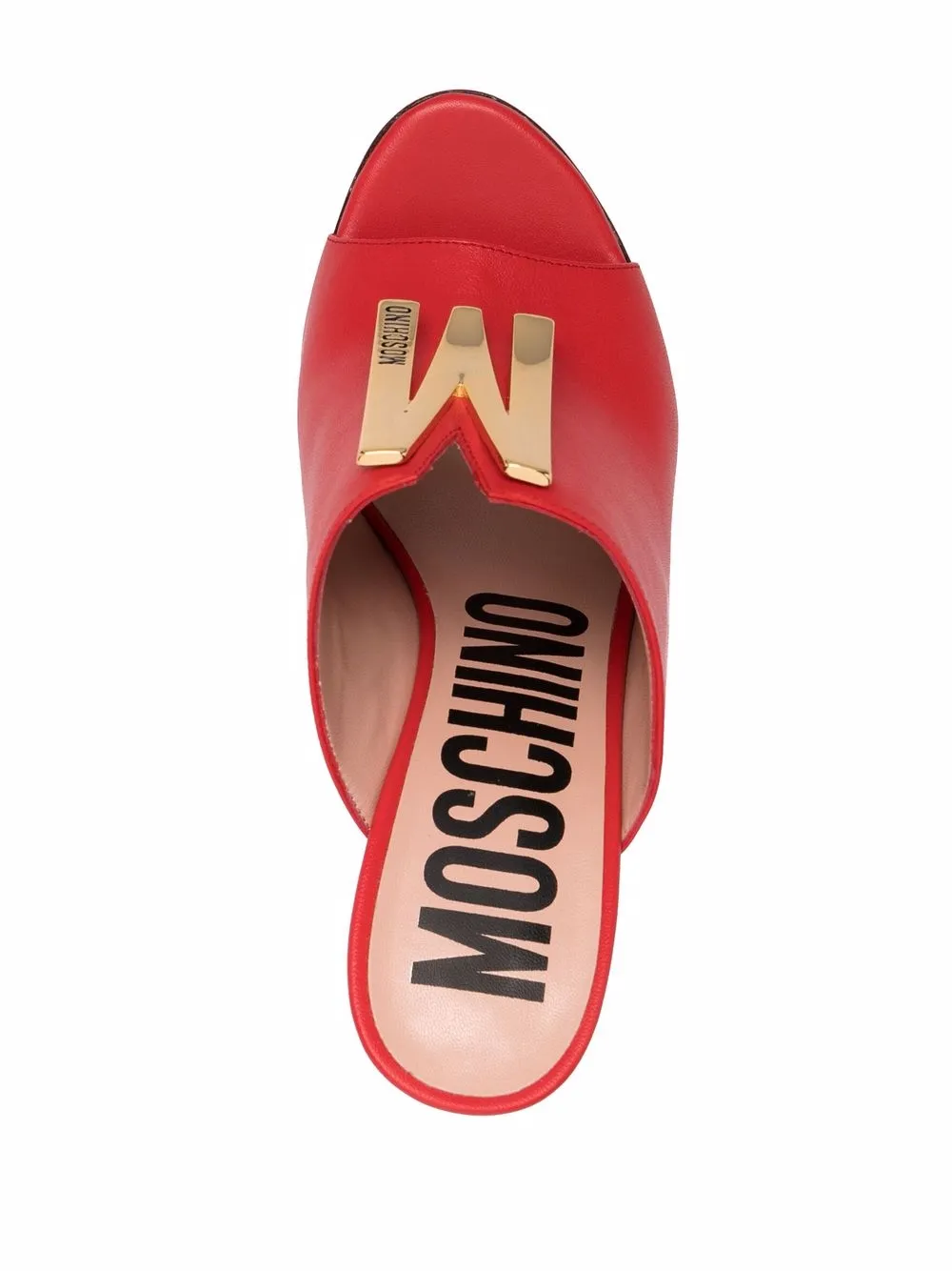 фото Moschino босоножки с открытым носком и логотипом